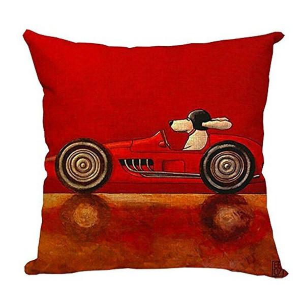 Car Dog Vintage Print Pillow Case Cartoon Beautiful Cushion Cover For Cars Home Decor Living Sofa