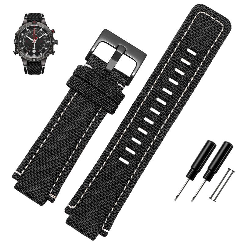 Pro hodinky TIMEX Řemínek TW2T76500 T2N721 T2N720 Sportovní Vysoce kvalitní Nylonové Plátno Řemínek na hodinky Pánské Tide Compass 24×16MM Náramek