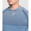 Gymshark Shadow Seamless Hoodie Faded Blue A1b1w Ucmg