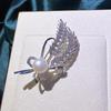 High-End Wheat Ear Brooch: Gold-Plated Zircon & Pearl Pin for Autumn/Winter Coats