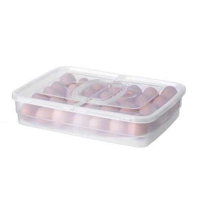 Caixa de Armazenamento de Ovos Portátil 34 Compartimentos Transportador de Armazenamento de Ovos de Plástico com Alça para Cozinha Geladeira Exterior