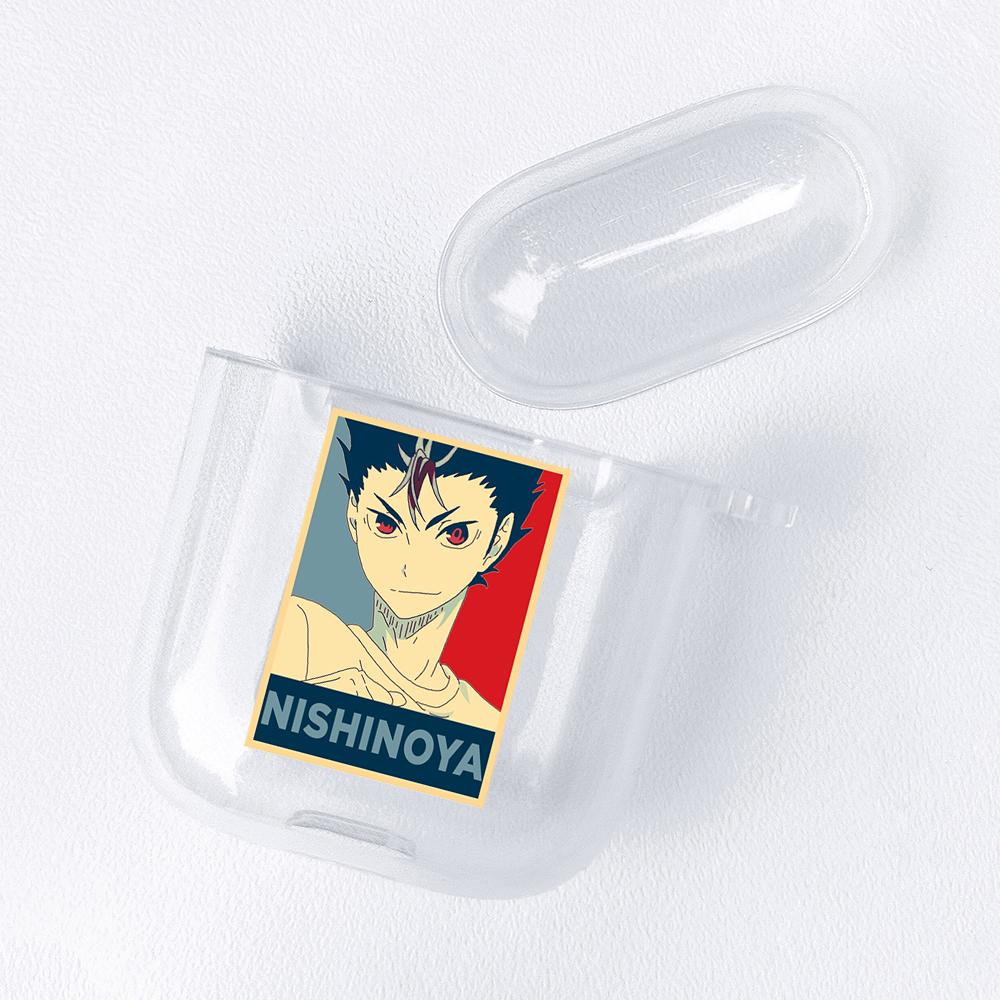 Japan Anime Figures Transparent Airpods Case for Funda Airpods 2/1 Cover Bakugo Bokuto Himiko Mirio Yumeko Deku Soft TPU Cases