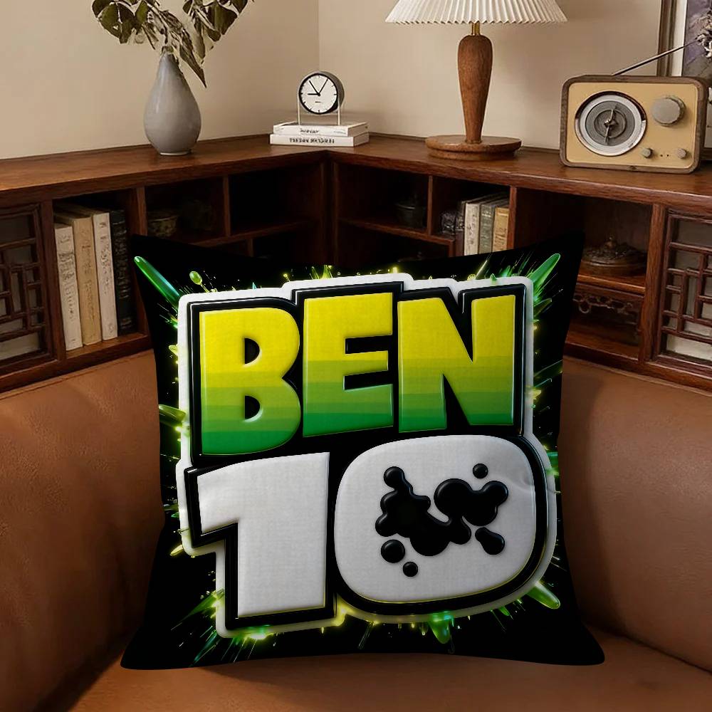 American C-Cartoon B-Ben 10 Cute Cushion Cover Inches Farmhouse Decor Home Throw Pillow Covers For Couch Decorations
