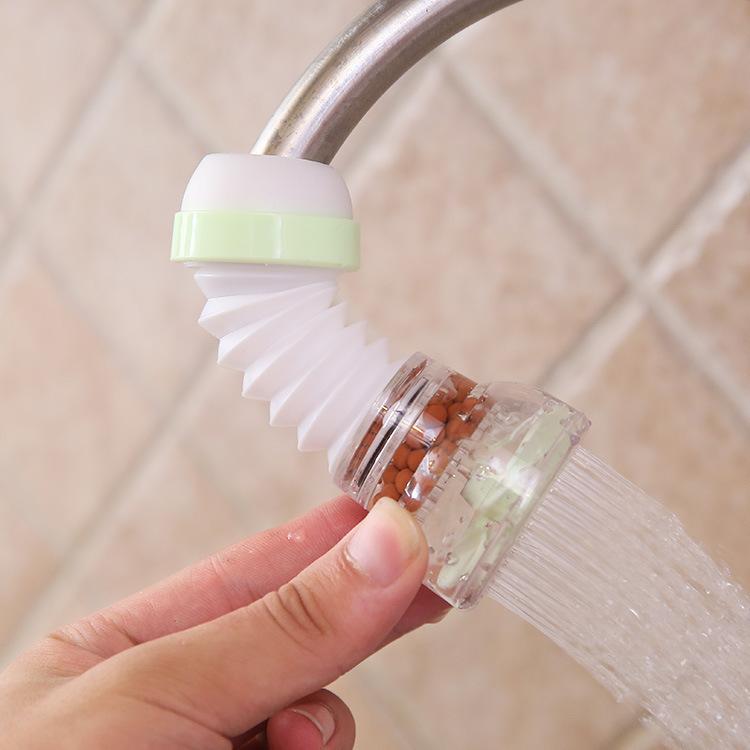 Faucet Splash Proof Showerhead Rotating Telescopic Water Filter Nozzle Water-saving Device