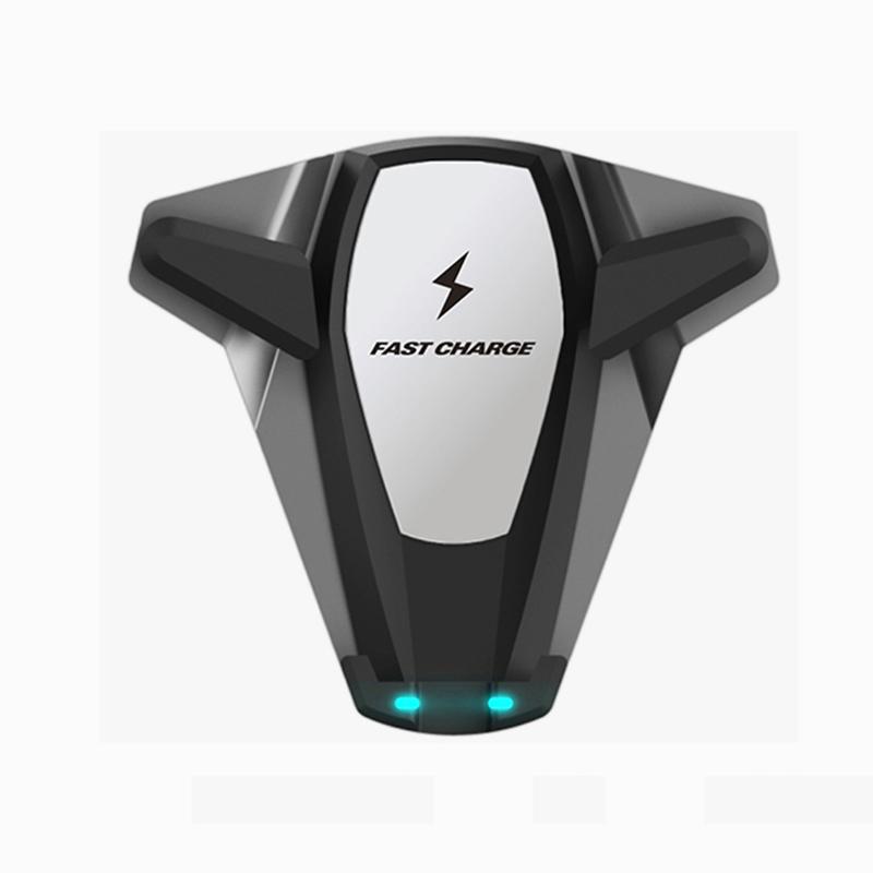 

Автомобильное крепление с беспроводной зарядкой Qi для Huawei Mate20pro Iphone Xs Max Xr Xs X 8 10 Вт, кронштейн для быстрой зарядки as picture серебряный