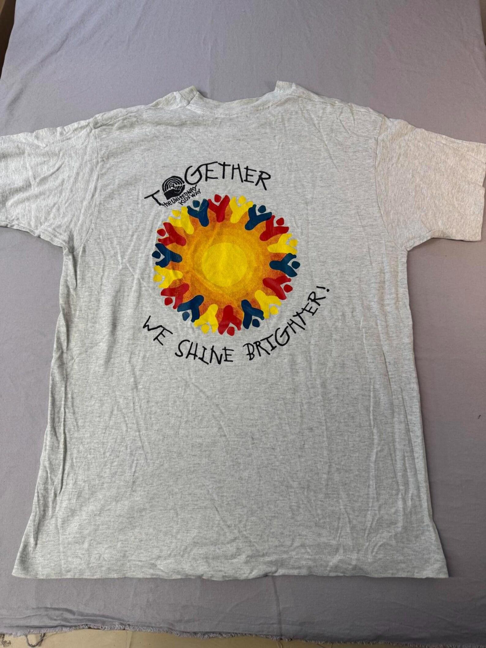 Vintage The United Way T shirt Kids Way Together We Shine XL L