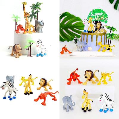 Wildtier Kuchenornamente: Tiger, Giraffe, Elefant Cartoon-Spielzeug