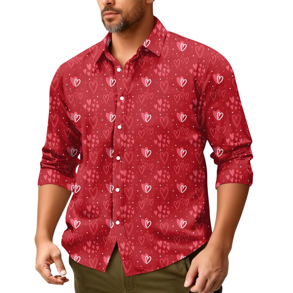 Lässiges, locker sitzendes Langarmhemd für Herren, modisches Revershemd