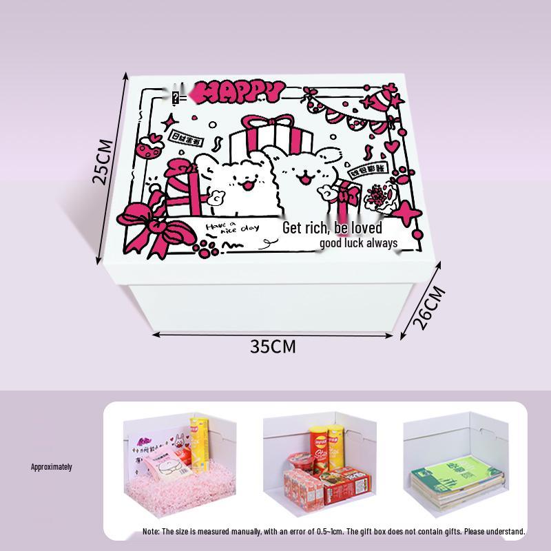 White Cardboard Surprise Gift Box for Birthday