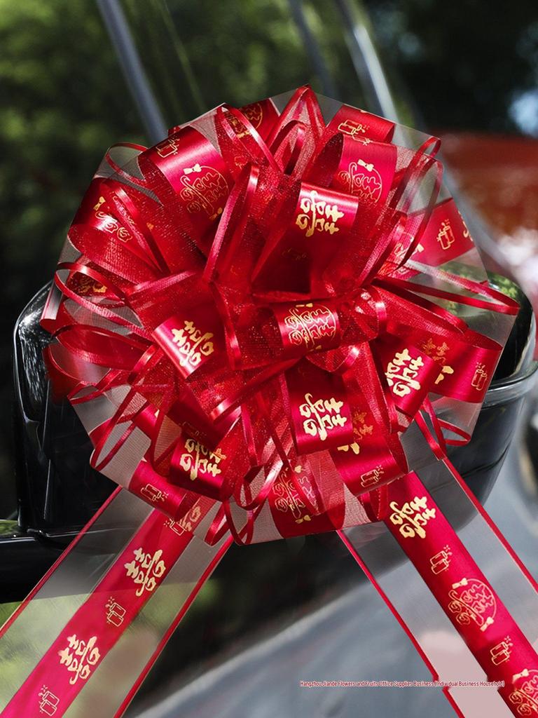 Wedding Car and Room Decor Set with Ribbons and Butterflies