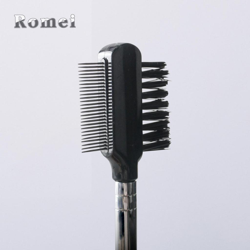 Romei Double-Ended Eyelash Comb & Eyebrow Brush with Straight Handle: Stainless Steel Needles, 3 Lengths, Say Goodbye To Spider Legs