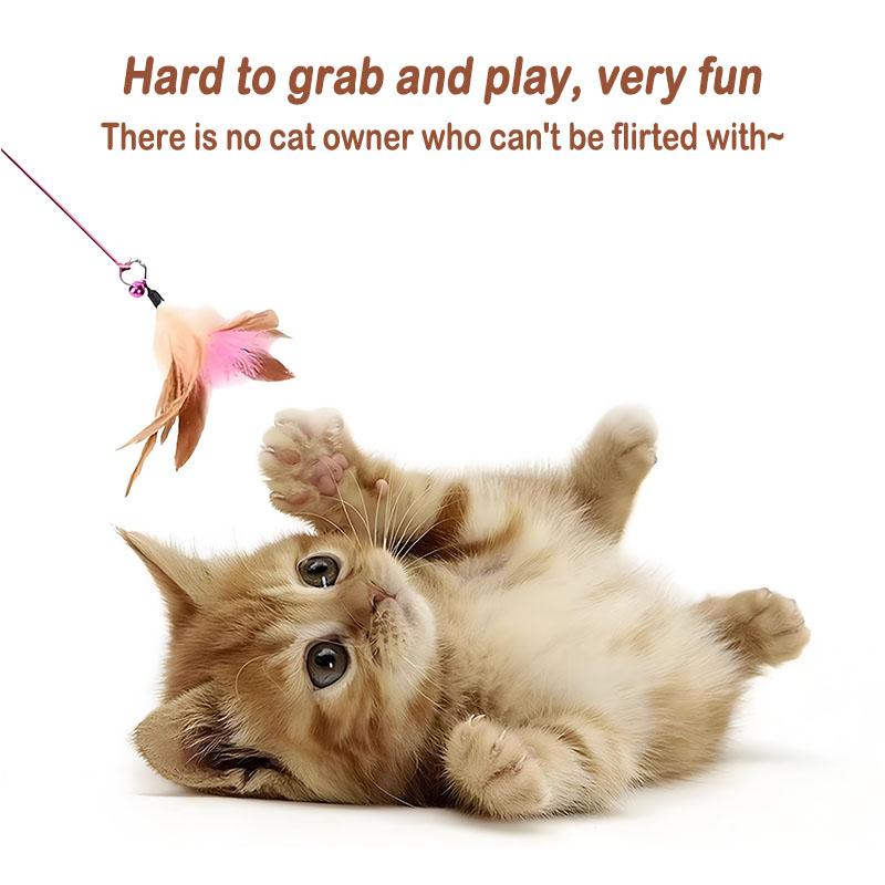 Wire Feather Cat Tickling Stick Pet Products for Cats Pet Cat Toys Interactive Cat Stick Toy Kitten Playing Pet Accessories