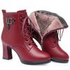 Martin Boots Women's Winter Velvet High Heels, Winter New Short Boots    Women's Soft Leather Boots Versatile Women's Shoes