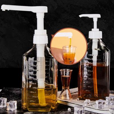 1Pc 1600Ml Liquid Dispenser With Scale Coffee Syrup Bee Drip Bottle With Hydraulic Pump And Nozzle Head Kitchen Honey Jar Container