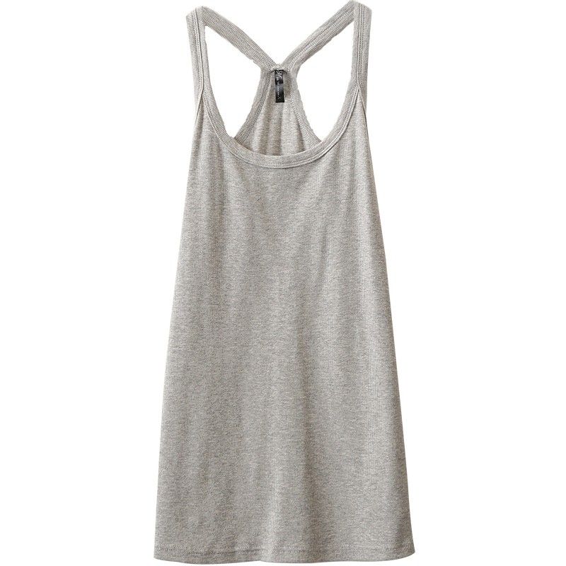 

14-Color Ribbed I-Shaped Casual Bottoming Vest Suspenders I-shaped vest with a gray Size 5