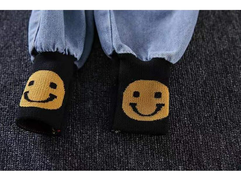 Boys' Smiley Face Denim Set: Fashionable 2026 Star T-shirt for Toddlers and Young Children