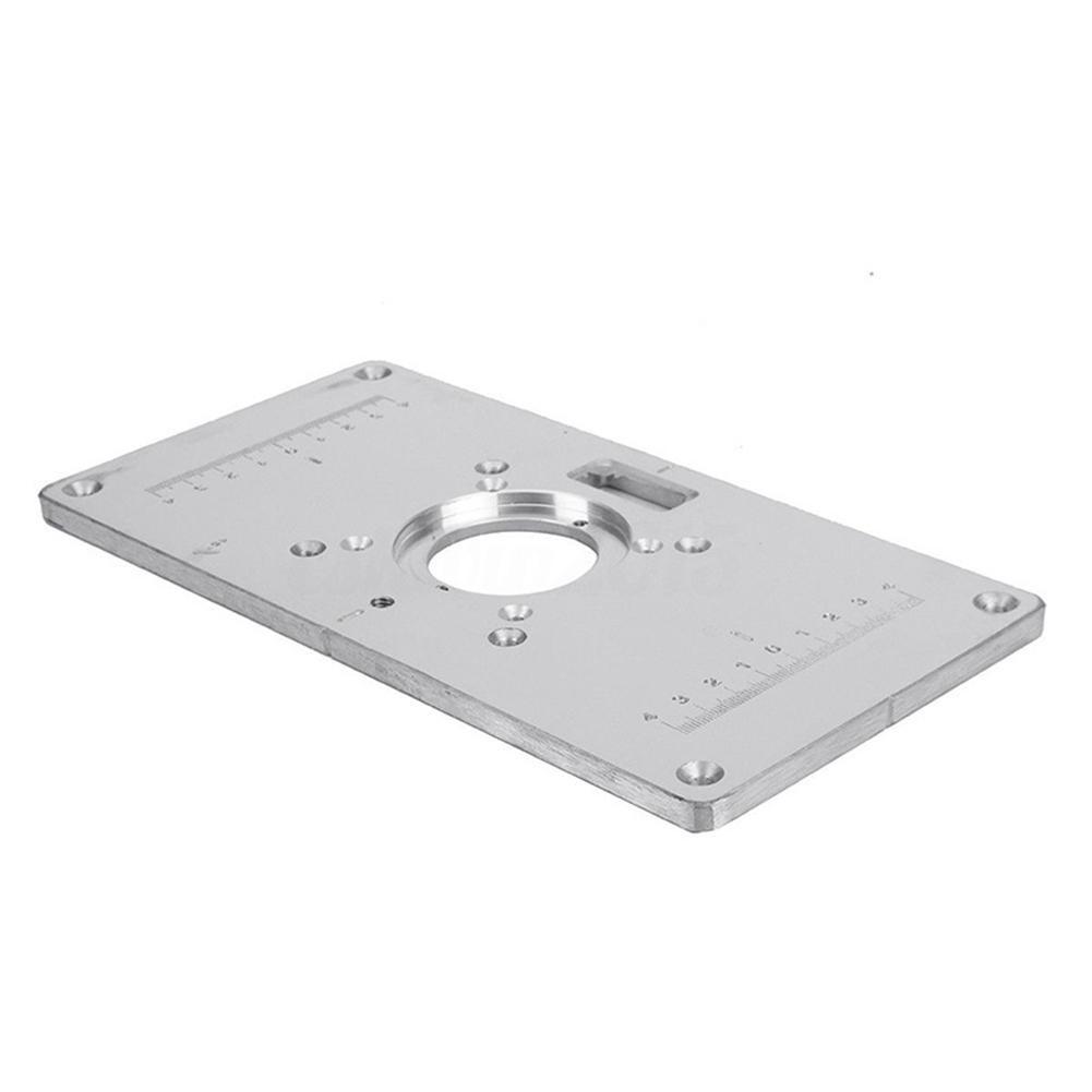 Aluminum Alloy Router Table Insert Plate with 4 Rings Screws For Woodworking Benches
