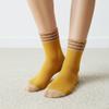 5 Par Höst Vinter Tjocka Mellanlånga Strumpor Dam Frotté Randiga Varma Andningsbara Hemmastrumpor 2 Par Unisex Par Golvstrumpor