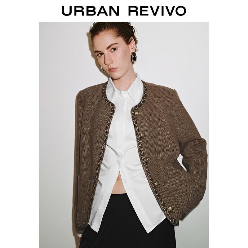 

UR 2025 Осень Свободная Куртка на Пуговицах с Двумя Карманами M