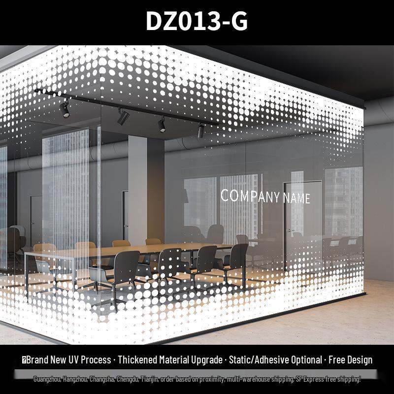 Two-way Mirror Geometric Glass Door Decorative Sticker for Office & Restaurant