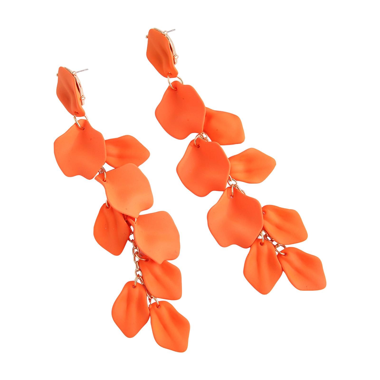 

Длинные акриловые серьги в виде лепестков роз, висячие серьги в виде преувеличенных цветов, серьги-капли с цветочными кисточками для женщин One Size