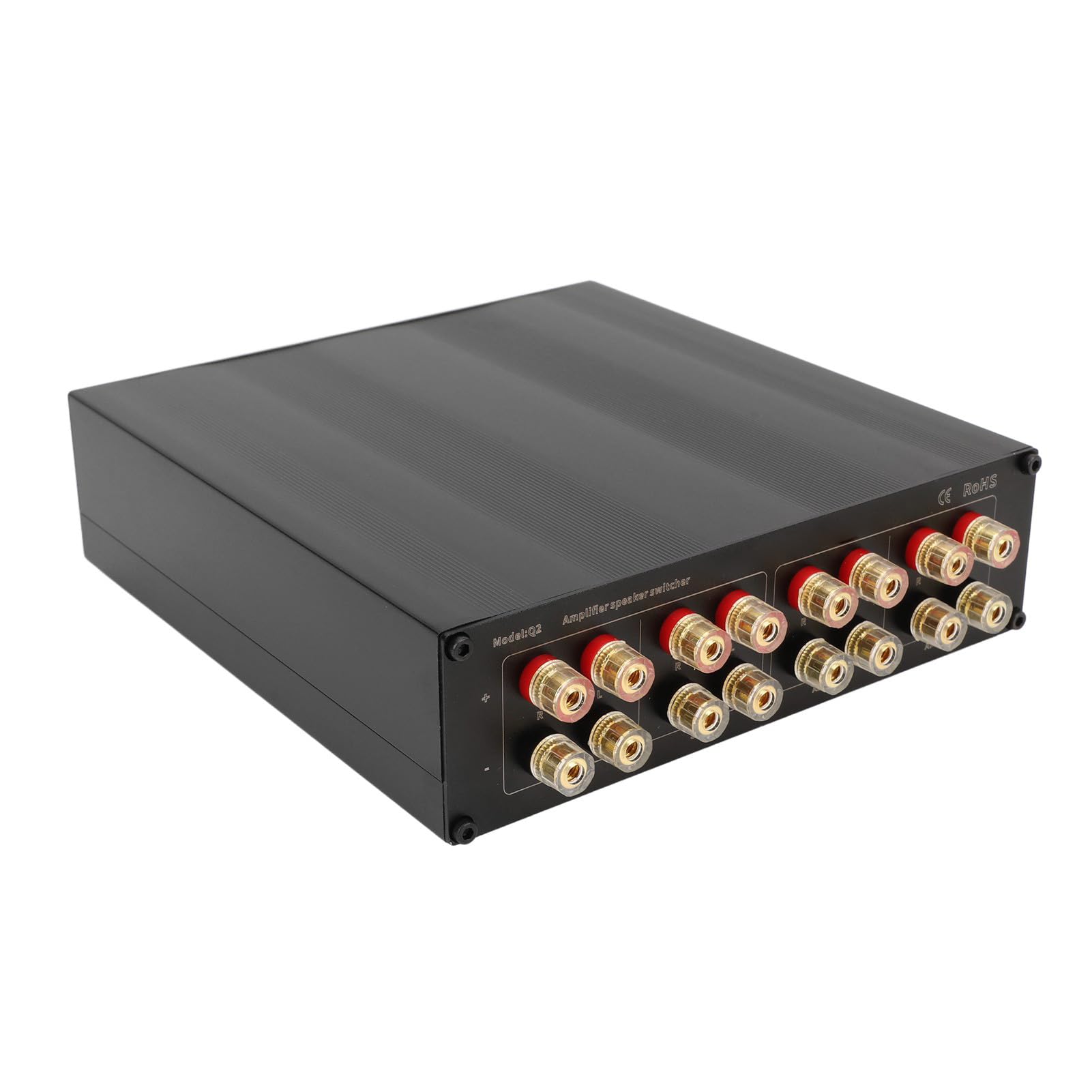 

Selector switch from 2 amplifiers to 2 speaker manual switcher splitter combiner box with copper banana sound 2 in 2 audiophile SPLP2 speakers,