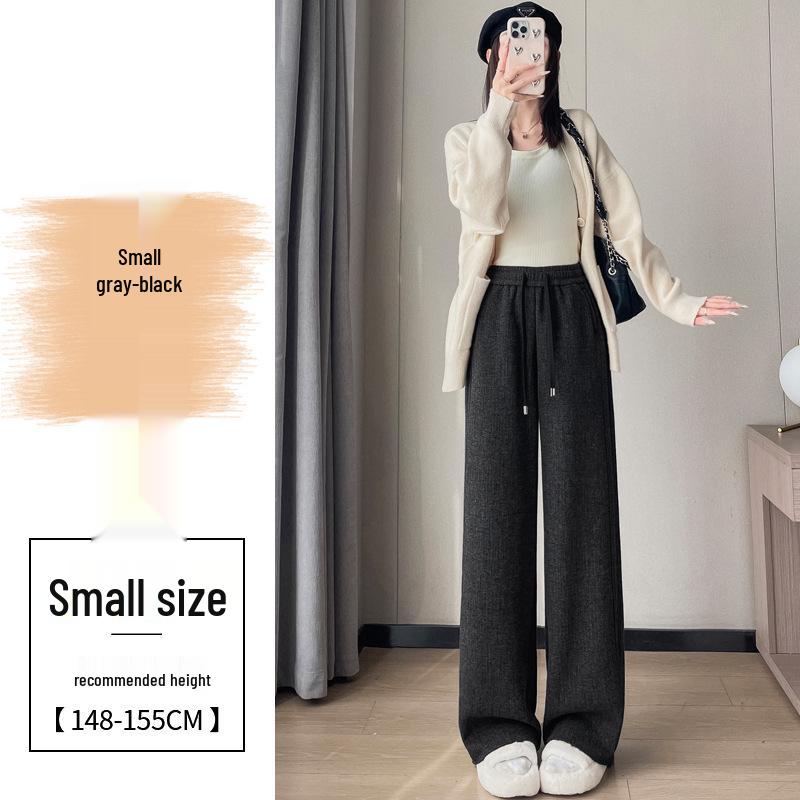 Cream-Colored Wide-Leg Cashmere Wool Sweatpants - 2026 Slim Fit Style for Autumn/Winter
