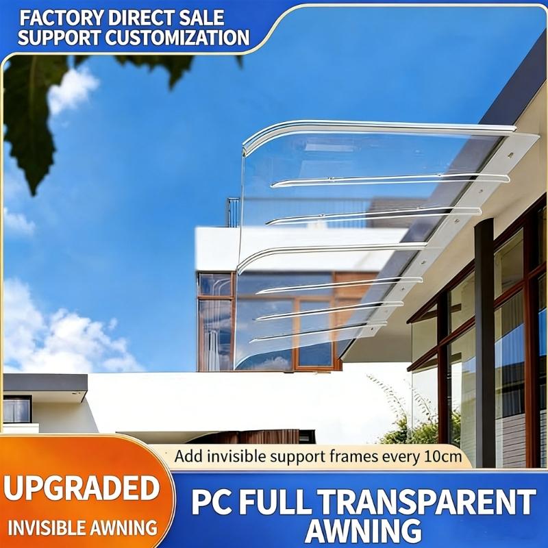 Rain Awning for Balcony Sun Room Front Door Waterproof Windproof Shade Roof Cover Awnings Outdoor Awning