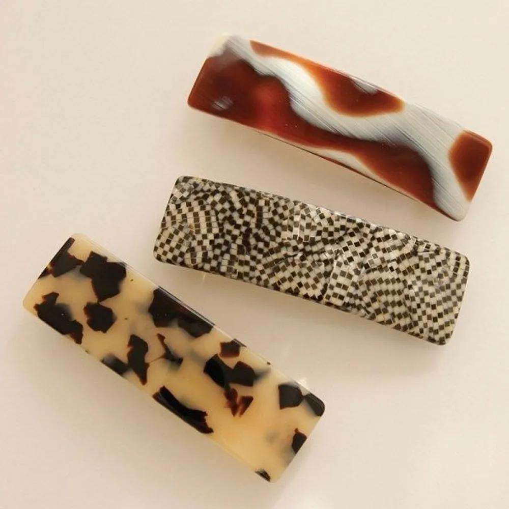 bydaisy side hair pattern automatic hair pin Bh0778 Beige leopard print