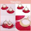 Artistic Ethnic Long Tassel Earrings Alloy Pendant Women Jewelry Travel For
