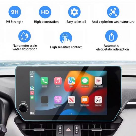 2X 10.5'' Center Touch Screen Protector Tempered Glass For Toyota RAV4 2023-2024