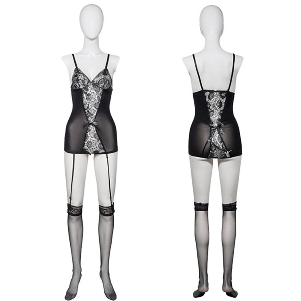 Sexy Lingerie Bodysuit Silk Hollow Out Bodysuit Women's Underwear Erotic Open Crotch Socks Temptation Intimate BodyStockings