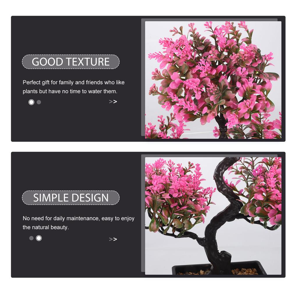 Fake Potted Bonsai Artificial Greenery Simulation Plants for Office Home Decor No Maintenance Required Easy Clean with Damp