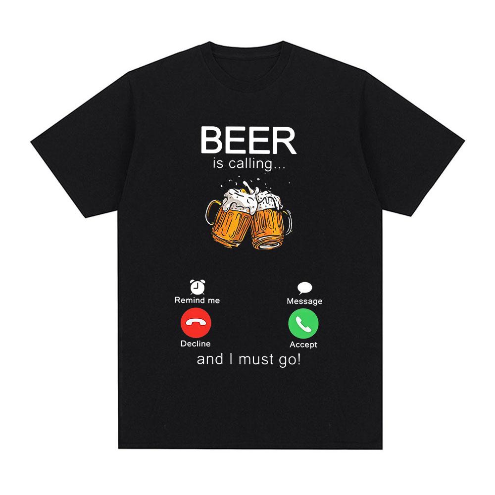

Beer Is Calling and I Must Go Funny Meme T Shirt Men Women Clothing Fashion Vintage T-shirt Casual Cotton Short Sleeve T-shirts S разноцветный