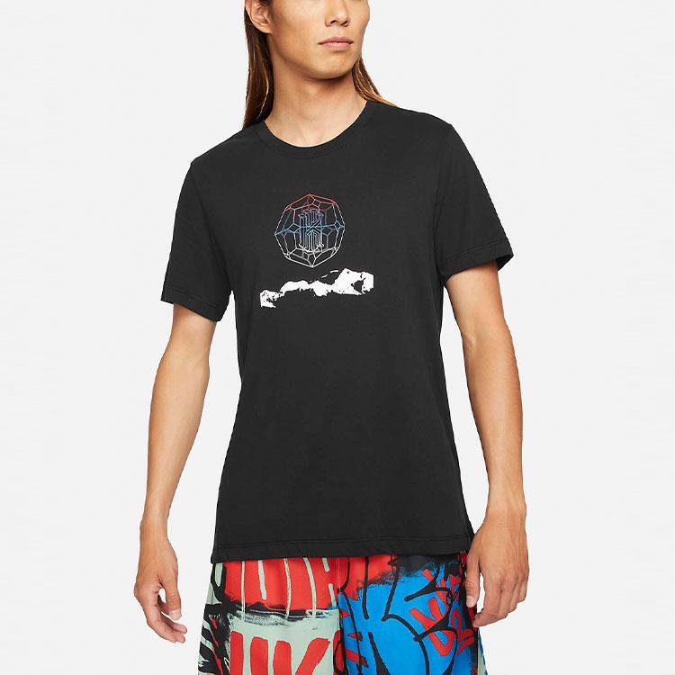 Nike SS22 Logo Print Sports Crewneck T-Shirt Men Tops Black DM2463-010