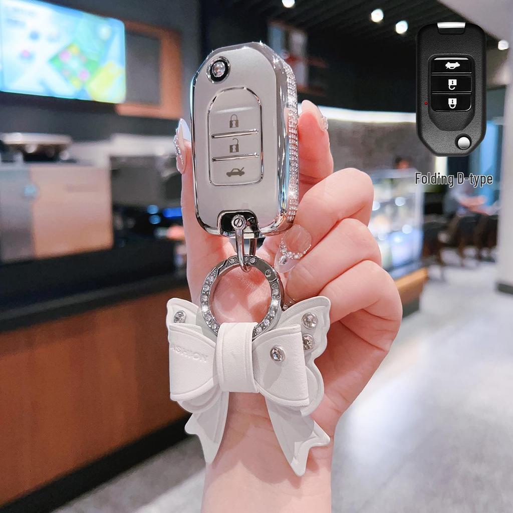 Compatible Key Cover for GAC Honda Vezel (2/3-Button), Accord 9th Gen Shell, Breeze Men's Key Bag