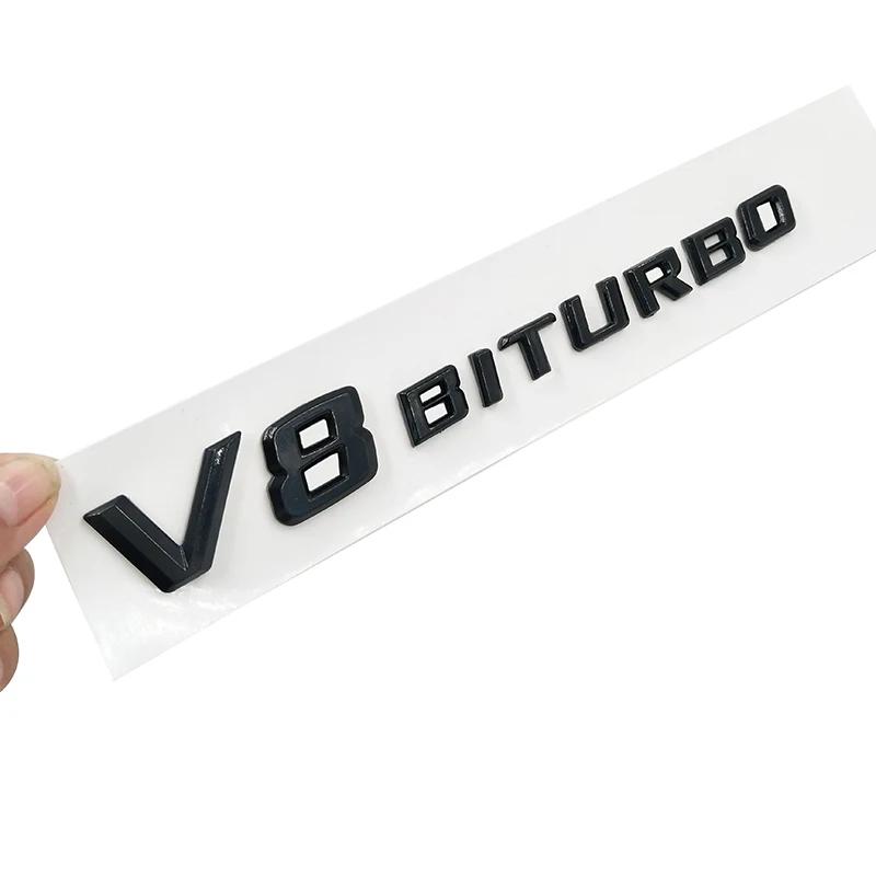 3D ABS Car Sticker V12 V8 BITURBO Logo Emblem Badge Rear Side Car-styling Sticker for Benz AMG BMW VW Mazda Chevrolet Skoda