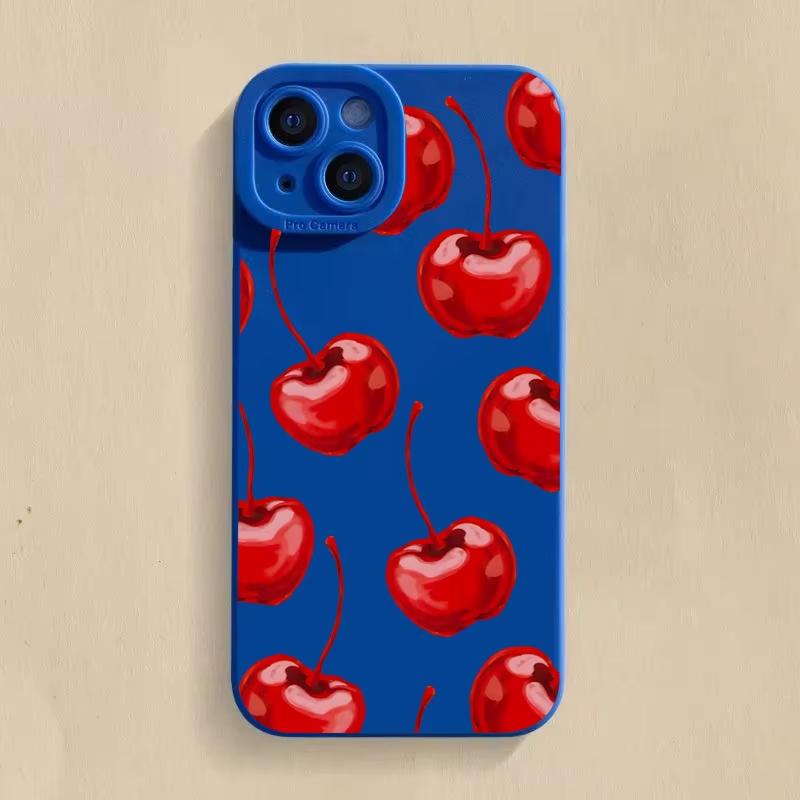 Cute Cherry Bow Silicone Phone Case For Samsung Galaxy S25 Ultra S24 S23 S21 S20 FE S21 Plus S24FE A55 A54 A35 A15 Soft Cover