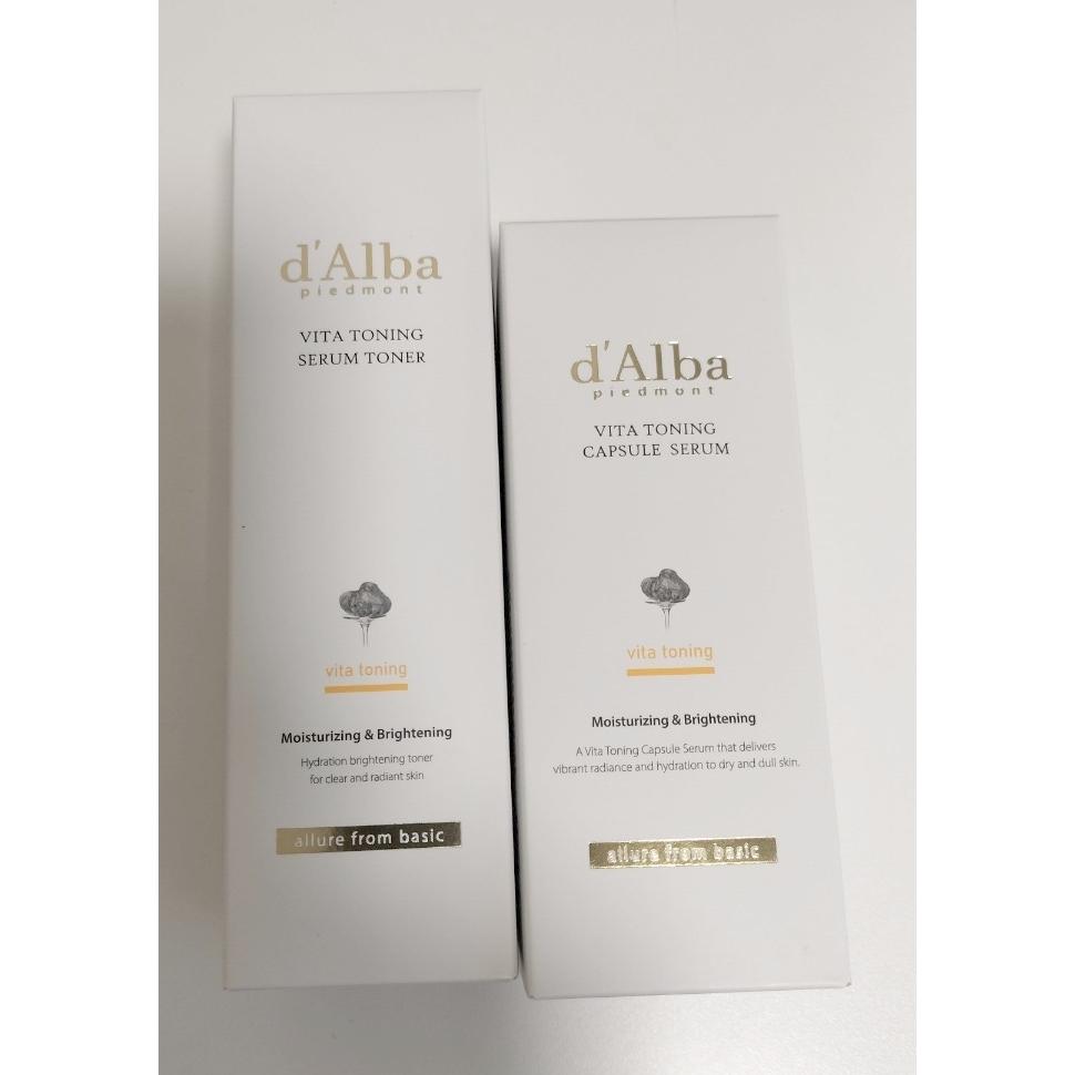 [New and unopened] d Alba VITA TONING SERUM TONER 180ml Lotion Vita Toning Capsule Serum Large Capacity 100ml