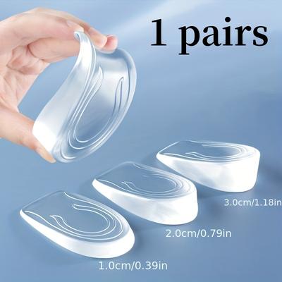 1 Pair Silicone Transparent Heel Lift Insoles - Invisible Arch Support Pads for Women, Adjustable Height Comfortable Half Insoles for Shoes