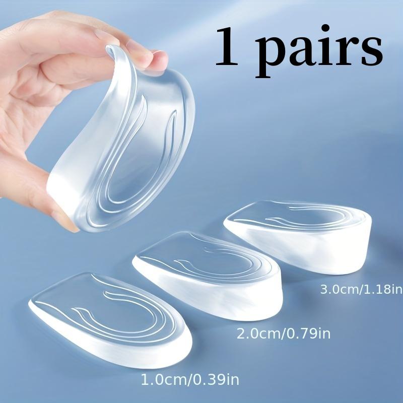 1 Pair Silicone Transparent Heel Lift Insoles - Invisible Arch Support Pads for Women, Adjustable Height Comfortable Half Insoles for Shoes