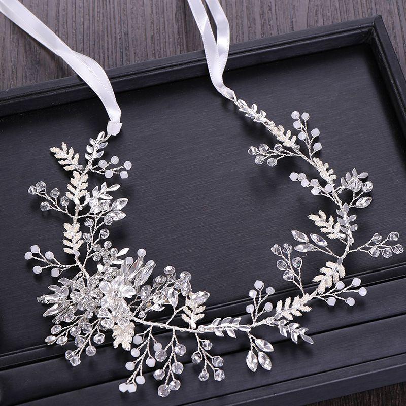 

AiliBride Trendy Gold Pearl Crystal Wedding Headband Bridal Hairband Tiara Hair Jewelry Women Wedding Hair Ornaments Handmade серебряный