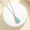 1pc Natural Stone Geometric Shape Pendant Necklace Amethyst Pink Crystal Charm Pendulum Necklace Jewelry Gifts