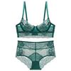 New French Women's Sexy Lingerie Ultra-thin Erotic Gathering Adjustable Lace Bra Set with Side-support Bra