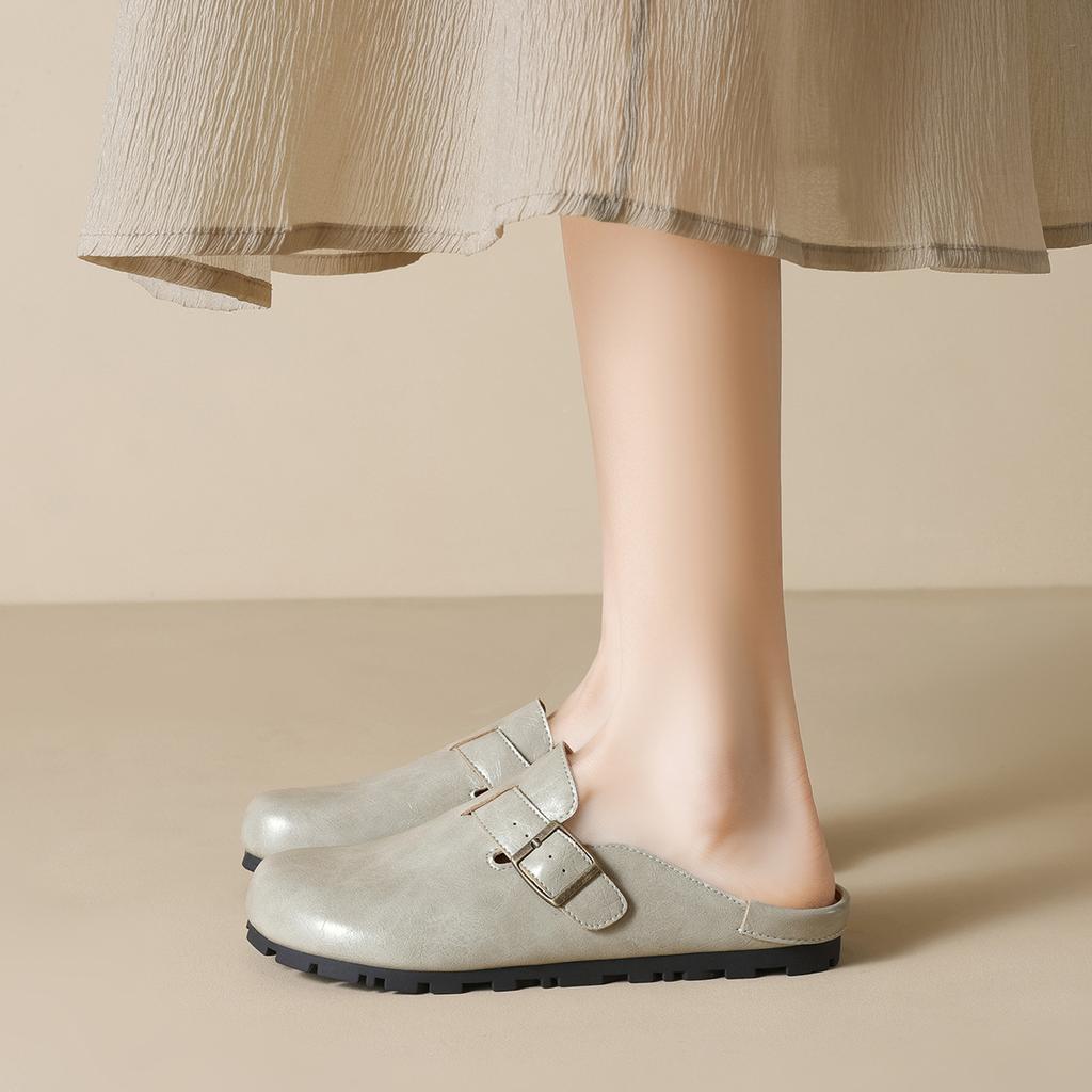 The women's pedals are the new Baotou semi-slippers, and the women's summer wears