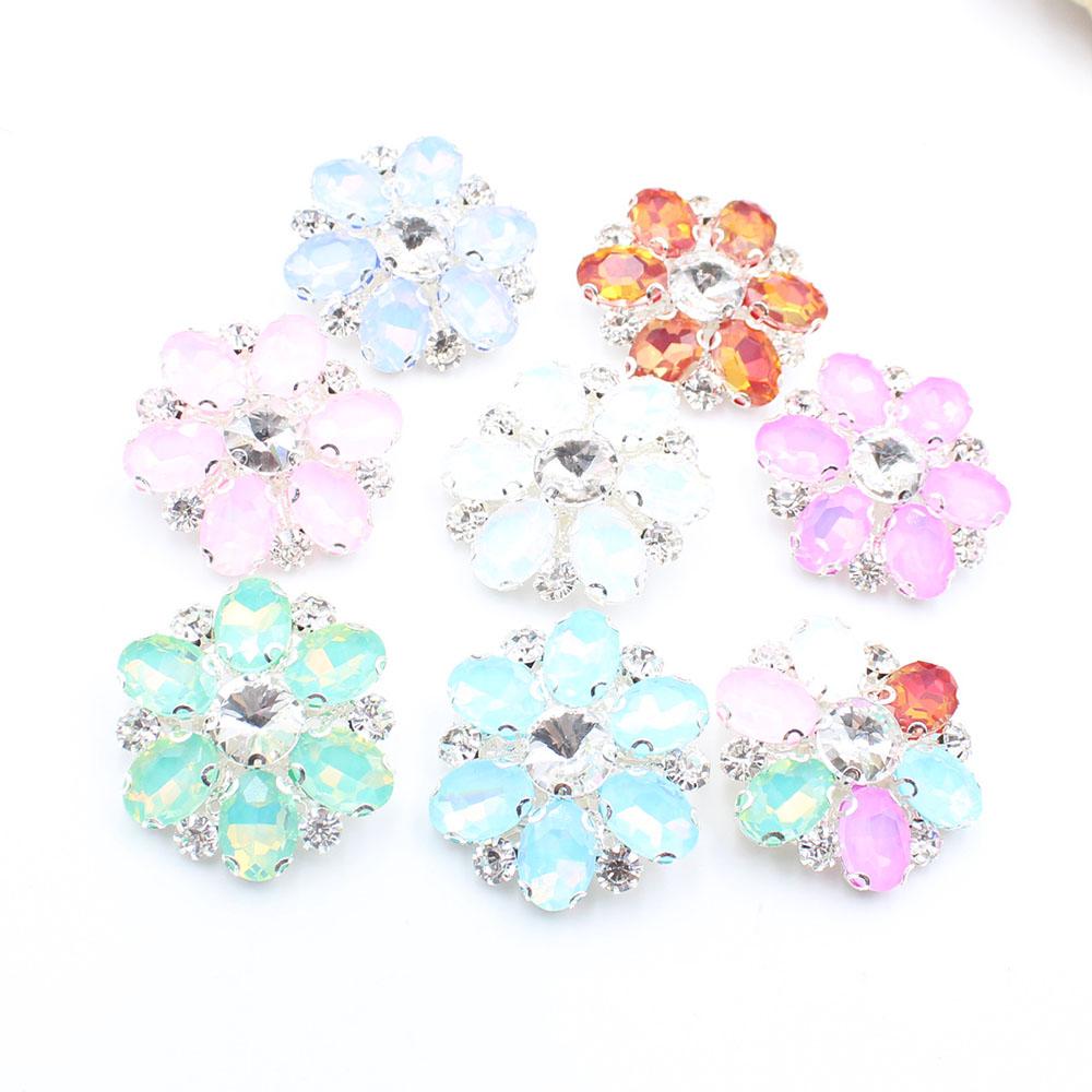 LKERAN 2 Pieces 40mm Handle Sewing Flower Oval Mocha Diamond Double Button DIY Shoes, Hats, Sweaters, Coats, Handmade Sewing Acc