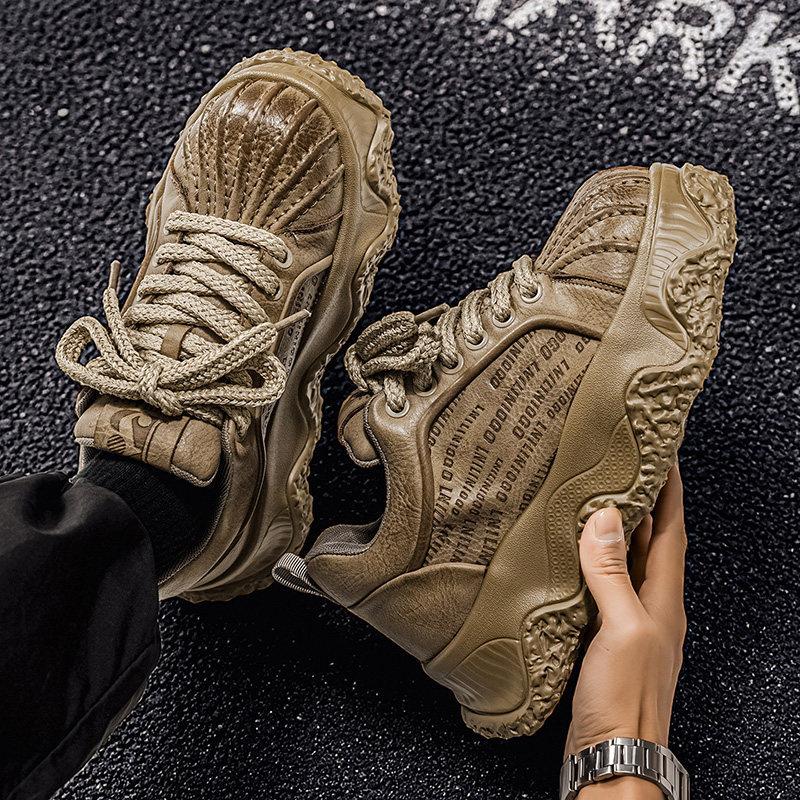 Shoes spring high-end casual shell head board shoes sports thick sole heightening dad shoes