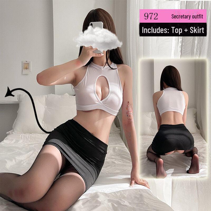 Petite Silicone Doll Lingerie: Sexy Secretary Outfit for Role Playing