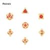 7 Pcs Golden Red Tree Stump Root Metal Dice Solid Metal Polyhedral Dice Set Suitable for Role-Playing RPG  Board Game Card Game