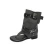 Fashion Toe Sandals Denim Metal Belt Buckle Inside Heightened Round Toe Flat Anti-Slip Trouser Leave Cold Boots